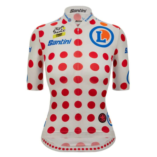 Santini Tour De France Femme Avec Zwift GPM Leader Short Sleeve Jersey M Red / White - XL Red / White