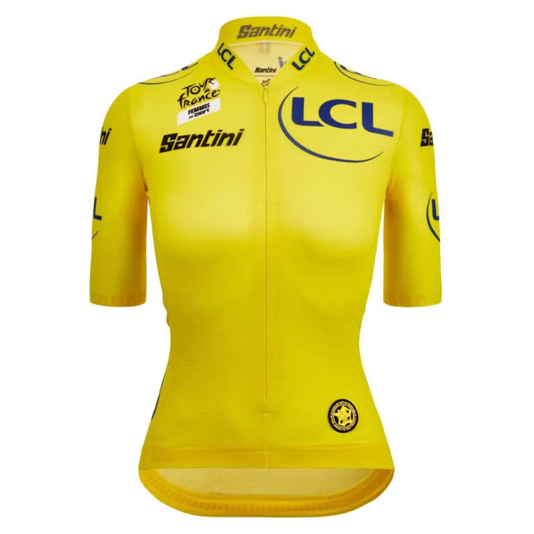 Santini Tour De France Femme Avec Zwift Overall Leader Short Sleeve Jersey S Yellow - 4XL Yellow