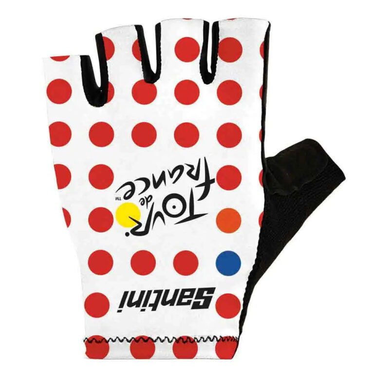 Santini Tour De France Official GPM Leader Short Gloves M Red / White - XL Red / White