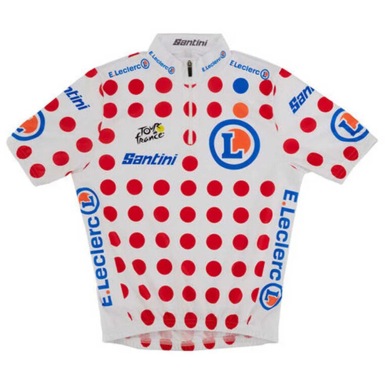 Santini Tour De France Overall Leader Short Sleeve Jersey 11 Years White / Red Dots - 9 Years White / Red Dots