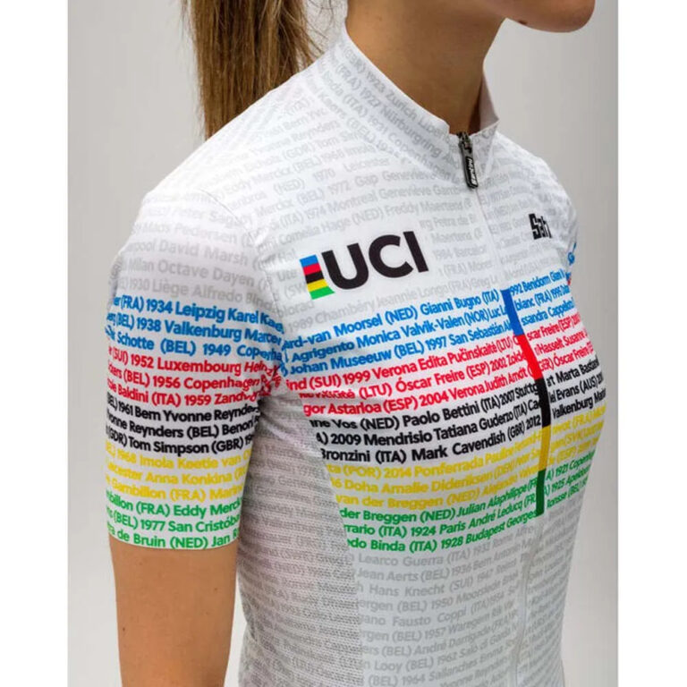 Santini UCI 100 Champion Short Sleeve Jersey M White - 2XL White - Image 3