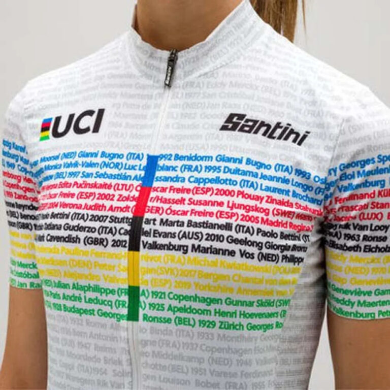 Santini UCI 100 Champion Short Sleeve Jersey M White - 2XL White - Image 4