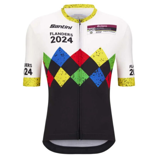 Santini UCI Gravel World Championships Leuven Short Sleeve Jersey M Black - L Black