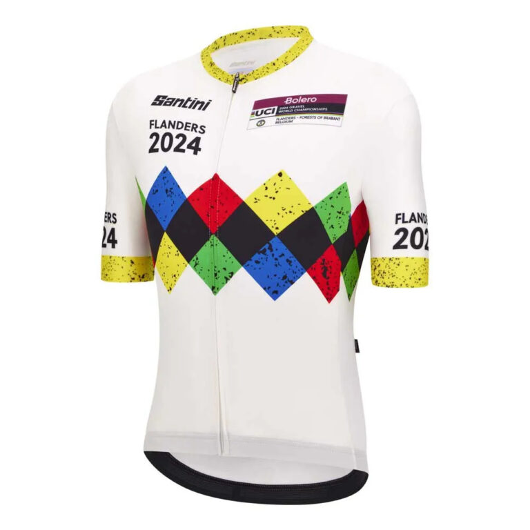 Santini UCI Gravel World Championships Leuven Short Sleeve Jersey L White - XL White - Image 3