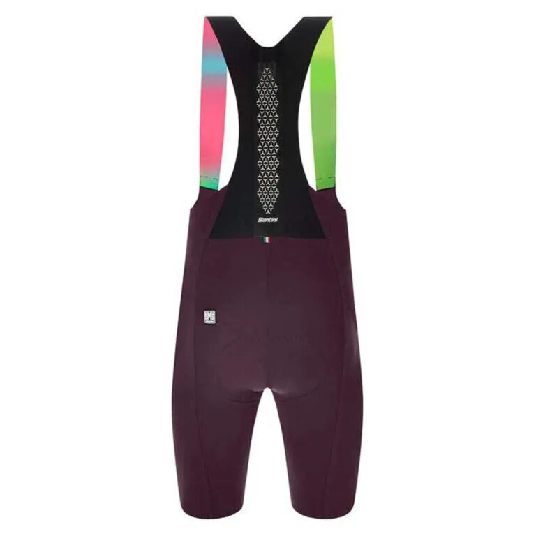 Santini Unico Bib Shorts XS Burgundy - 4XL Burgundy - Image 4