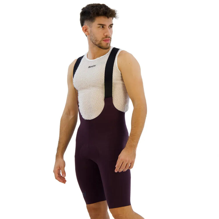 Santini Unico Bib Shorts XS Burgundy - 4XL Burgundy - Image 6