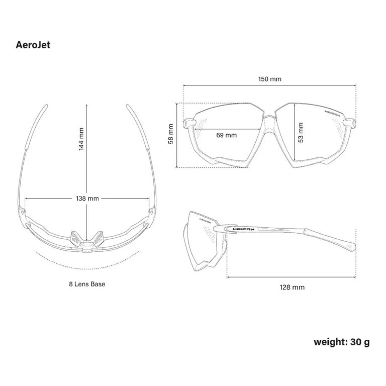 SCICON Aerojet Titanium Sunglasses Blue Mirror/CAT3 Glossy Crystal / Blue - Image 5