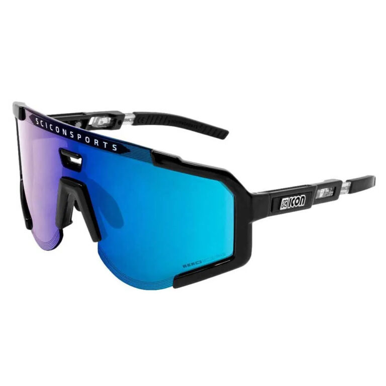 SCICON Aeroscope Polarized Sunglasses Blue/CAT3 Black - Silver/CAT3 Black