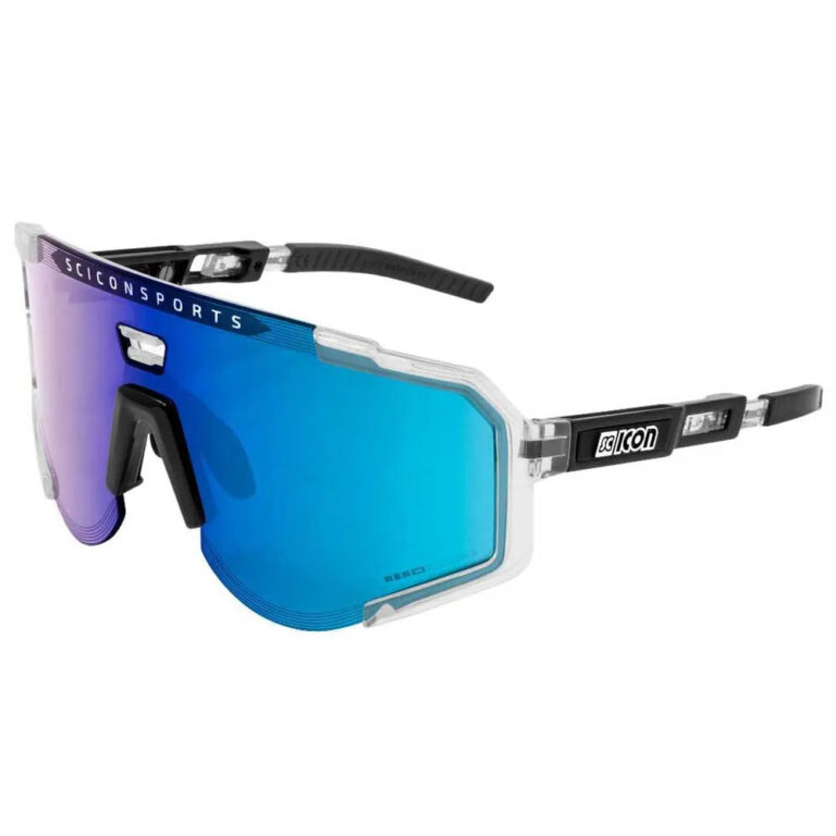 SCICON Aeroscope Polarized Sunglasses Blue/CAT3 Clear - Silver/CAT3 Clear