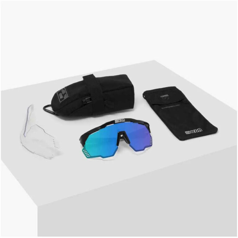 SCICON Aeroshade Kunken Sunglasses Multimirror Blue/CAT3 Matte Carbon - Image 6