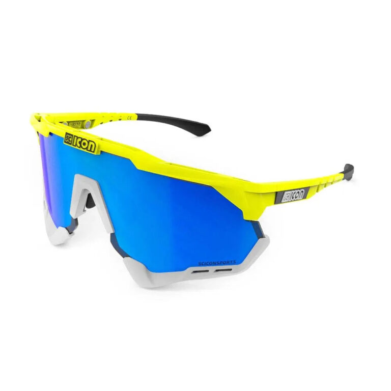 SCICON Aeroshade XL Sunglasses Blue Mirror/CAT3 Fluor Yellow