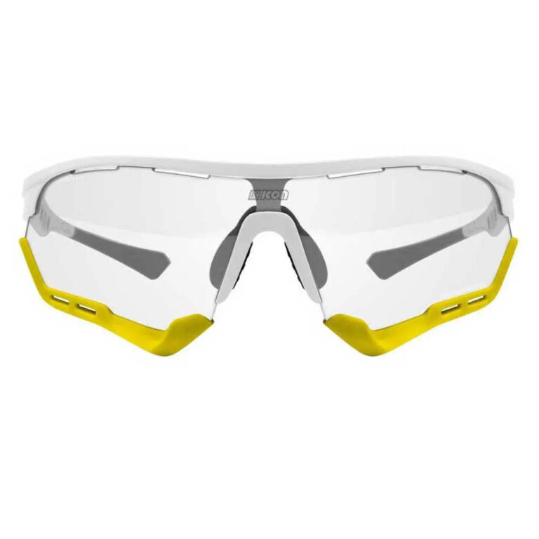 SCICON Aerotech XL Photochromic Sunglasses Silver Mirror/CAT 1-3 Gloss White / Yellow - Image 2