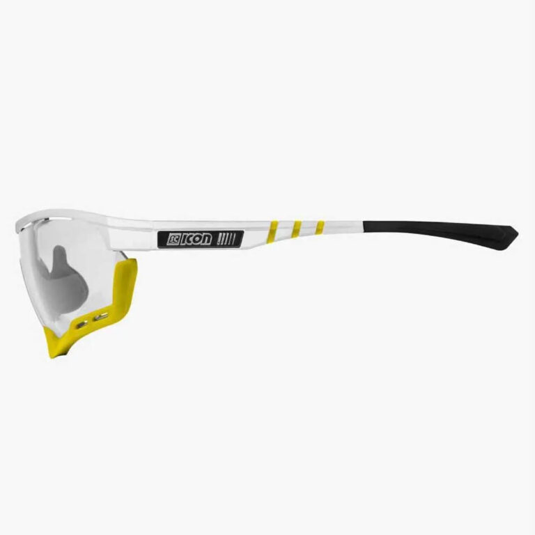 SCICON Aerotech XL Photochromic Sunglasses Silver Mirror/CAT 1-3 Gloss White / Yellow - Image 3