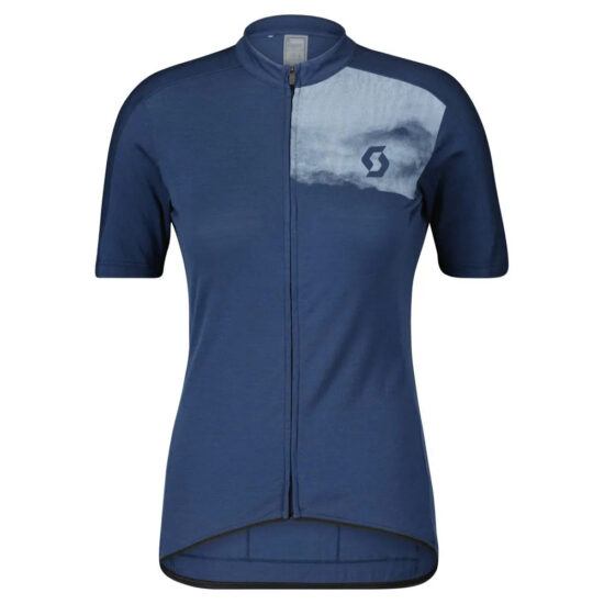 Scott Gravel Merino Short Sleeve Jersey L Midnight Blue / Glace Blue