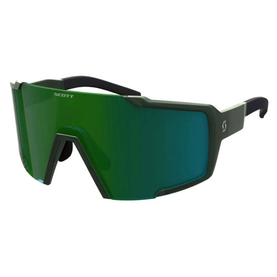 Scott Shield Compact Sunglasses Green Chrome/CAT3 Kaki Green