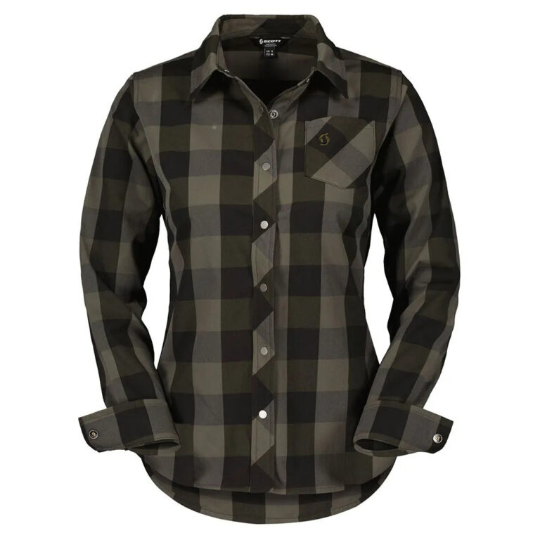 Scott Trail Flow Check Long Sleeve Shirt XS Fir Green / Black - XL Fir Green / Black - Image 3