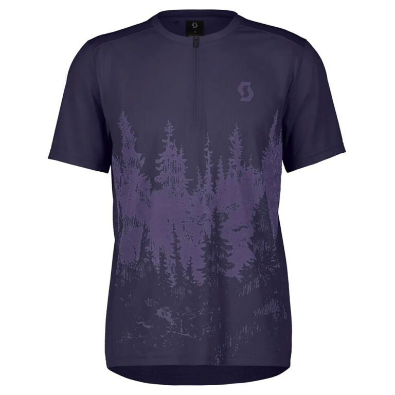 Scott Trail Flow Zip Short Sleeve Jersey S Cyber Purple - 2XL Cyber Purple