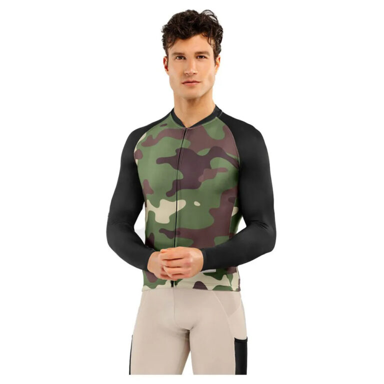 Siroko GM2 Camouflage Long Sleeve Jersey M Black / Military Green - XL Black / Military Green