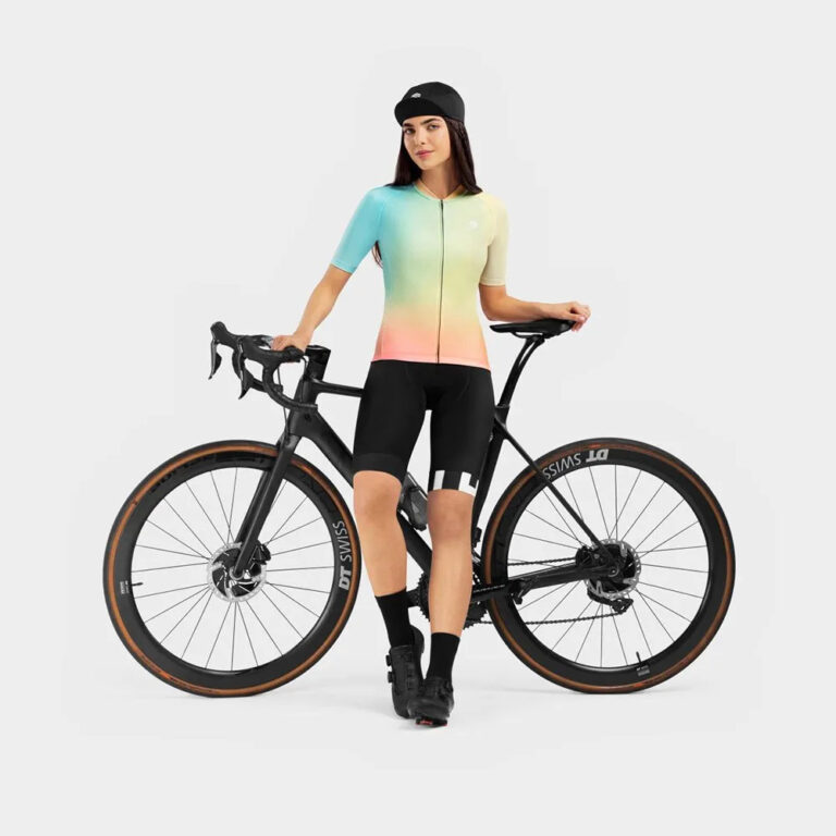 Siroko M2 Angles Short Sleeve Jersey M Yellow / Peach Pink - Image 4