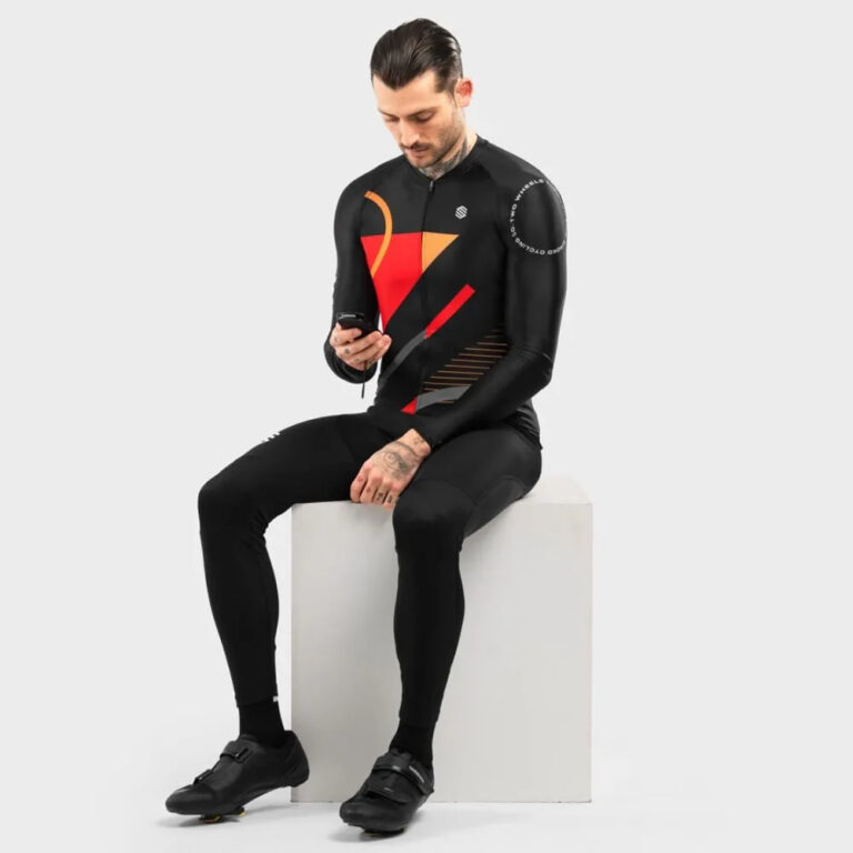 Siroko M2 Arizona Long Sleeve Jersey M Black / Red / Orange - Image 4