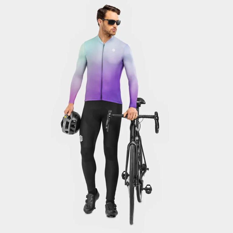 Siroko M2 Atlas Long Sleeve Jersey L Violet / Ash Green - Image 4