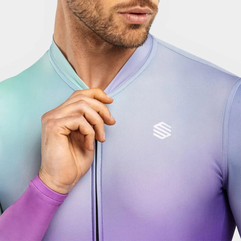 Siroko M2 Atlas Long Sleeve Jersey L Violet / Ash Green - Image 5