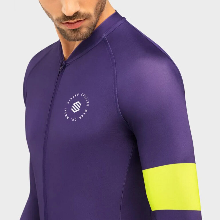 Siroko M2 Bergen Long Sleeve Jersey M Plum / Neon Yellow - 2XL Plum / Neon Yellow - Image 5