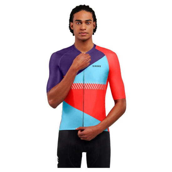 Siroko M2 Fl&amp;egrave;che Short Sleeve Jersey M Red / Blue / Purple - 2XL Red / Blue / Purple