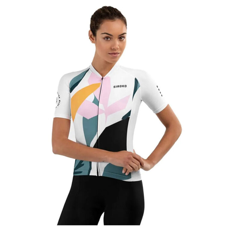 Siroko M2 Pinerolo Short Sleeve Jersey 2XS White / Green / Pink - XL White / Green / Pink