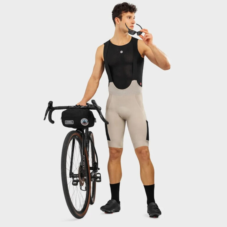 Siroko Rocket Bib Shorts S Beige / Black - 2XL Beige / Black - Image 4