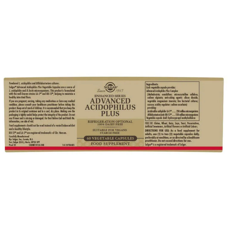 Solgar Advanced Acidophilus Plus 120 Units One Size Brown - Image 6