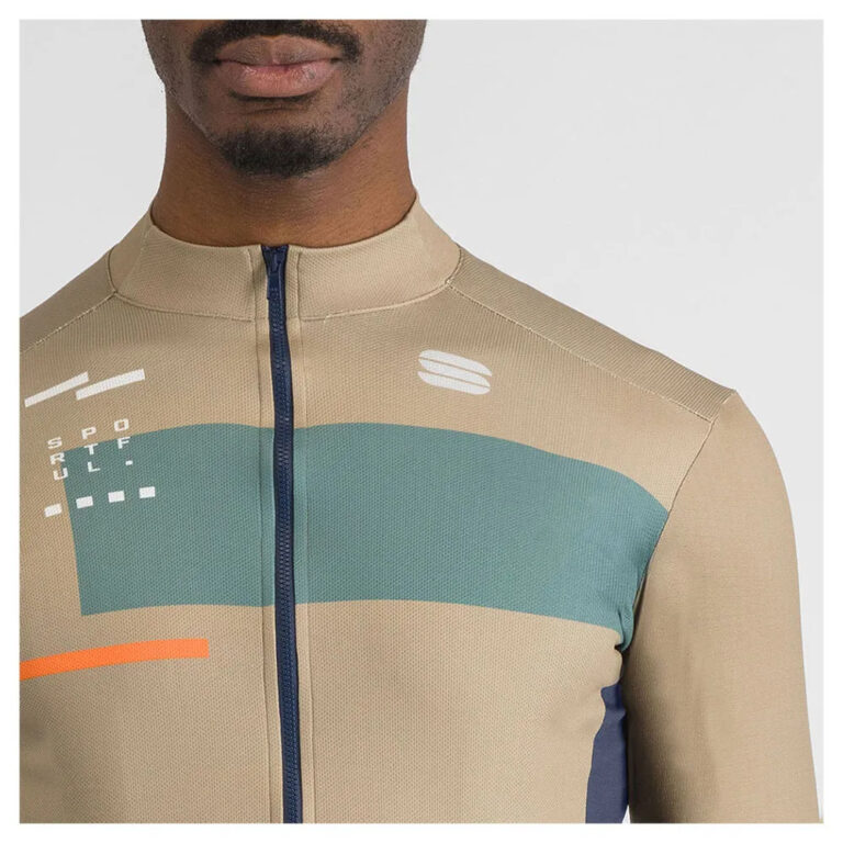 Sportful Breakout Supergiara Thermal Long Sleeve Jersey S Olive Green / Galaxy Blue / Orange - 2XL Olive Green / Galaxy Blue / Orange - Image 4