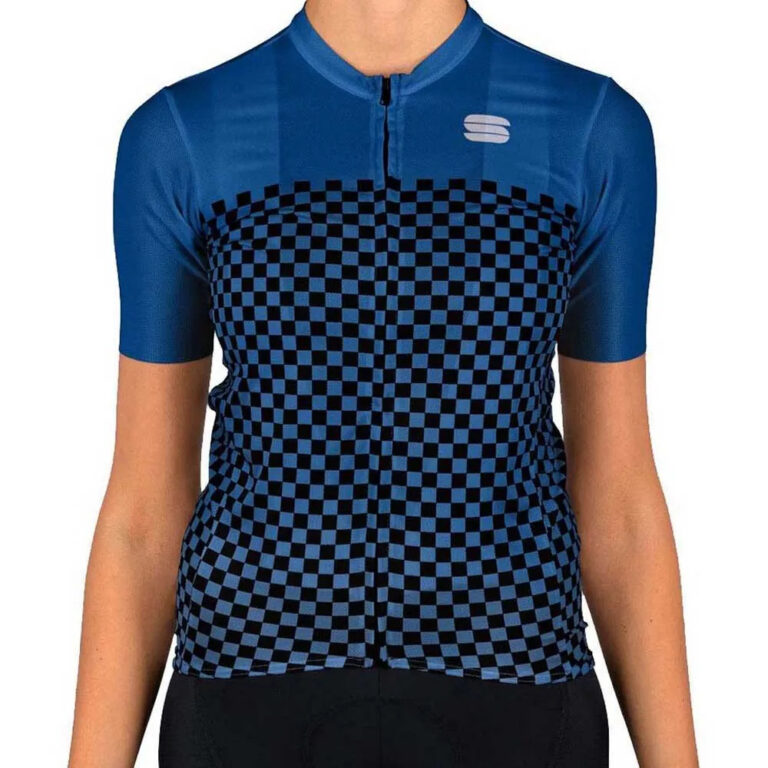 Sportful Checkmate Short Sleeve Jersey S Blue Ceramic - XL Blue Ceramic