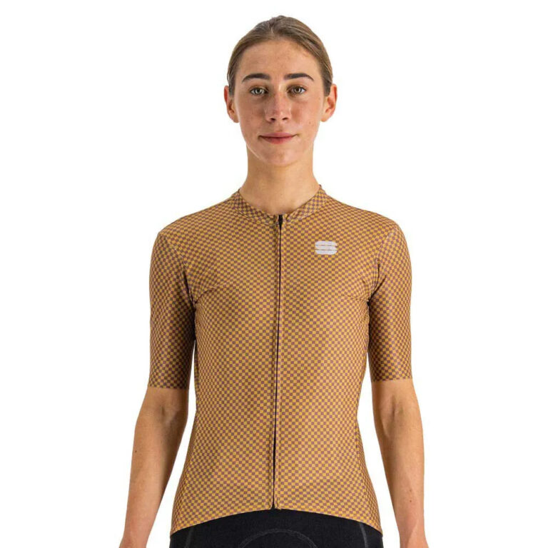 Sportful Checkmate Short Sleeve Jersey XS Gold / Mauve - XL Gold / Mauve