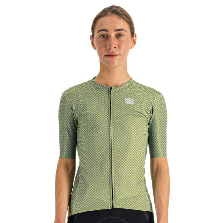 Sportful Checkmate Short Sleeve Jersey L Guacamole / Ice Grey