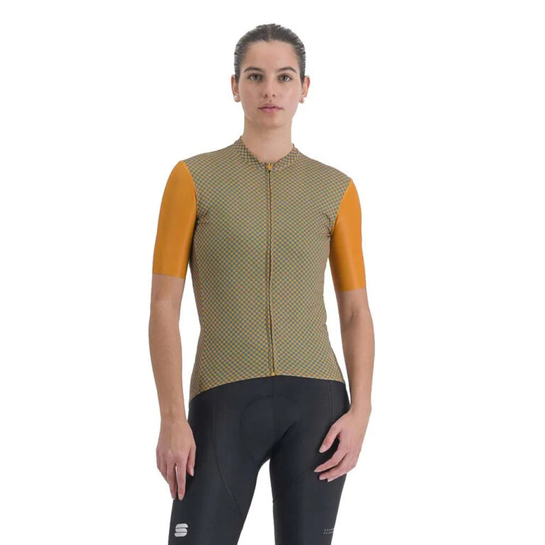 Sportful Checkmate Short Sleeve Jersey XS Dark Gold / Berry Blue - XL Dark Gold / Berry Blue