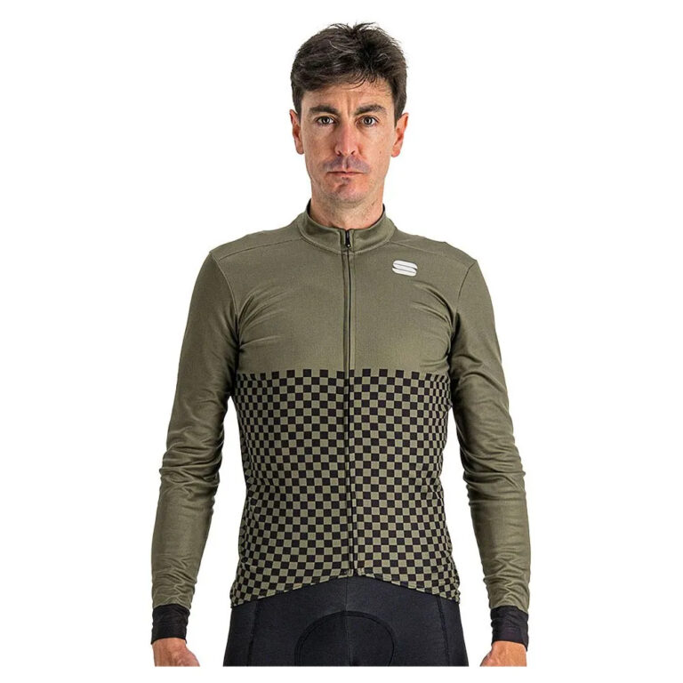 Sportful Checkmate Thermal Long Sleeve Jersey M Beetle Black