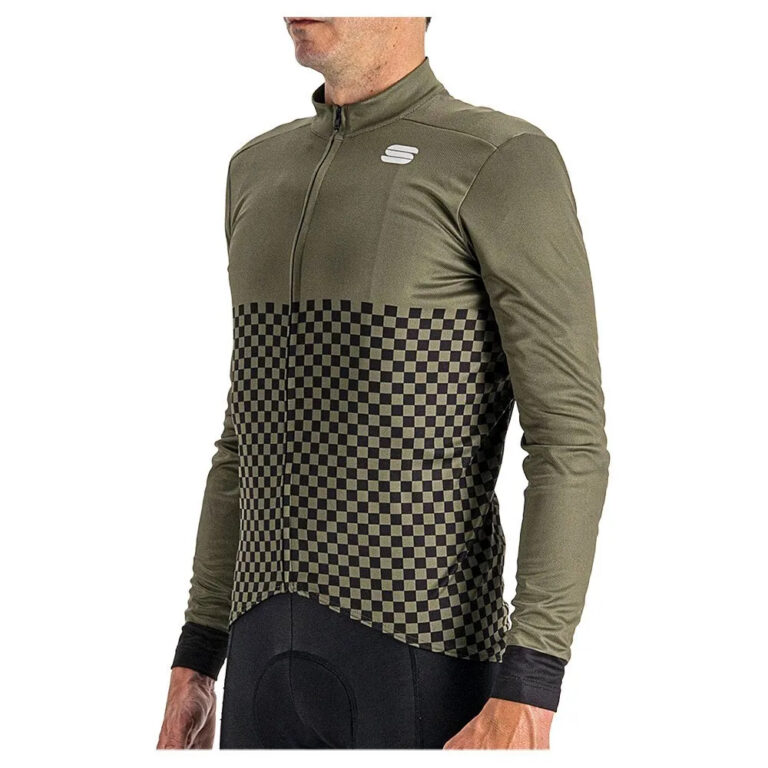 Sportful Checkmate Thermal Long Sleeve Jersey M Beetle Black - Image 4