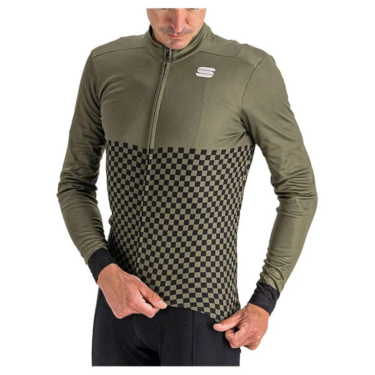 Sportful Checkmate Thermal Long Sleeve Jersey M Beetle Black - Image 5