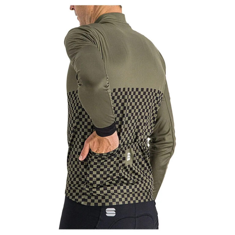 Sportful Checkmate Thermal Long Sleeve Jersey M Beetle Black - Image 6