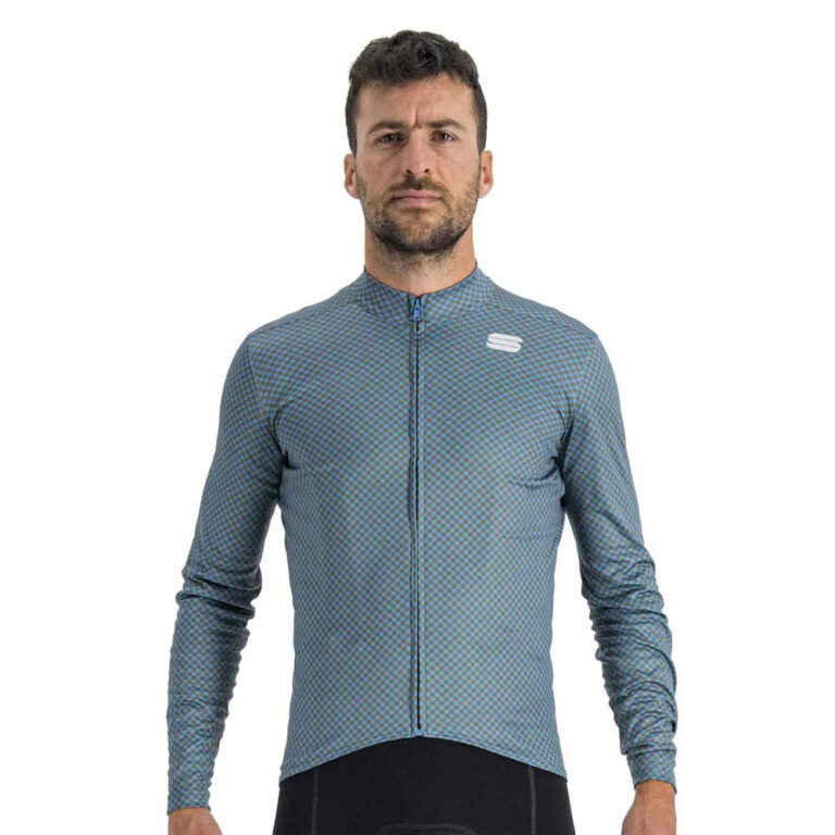 Sportful Checkmate Thermal Long Sleeve Jersey 2XL Blue / Black