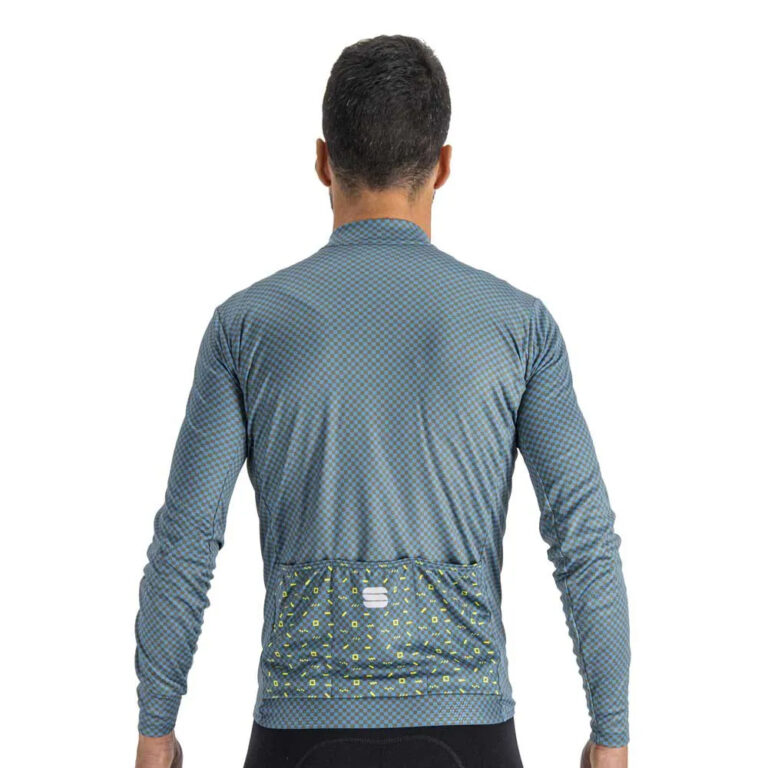 Sportful Checkmate Thermal Long Sleeve Jersey 2XL Blue / Black - Image 2