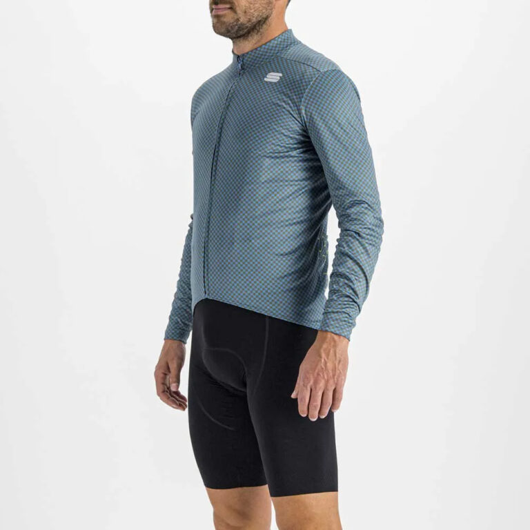 Sportful Checkmate Thermal Long Sleeve Jersey 2XL Blue / Black - Image 3