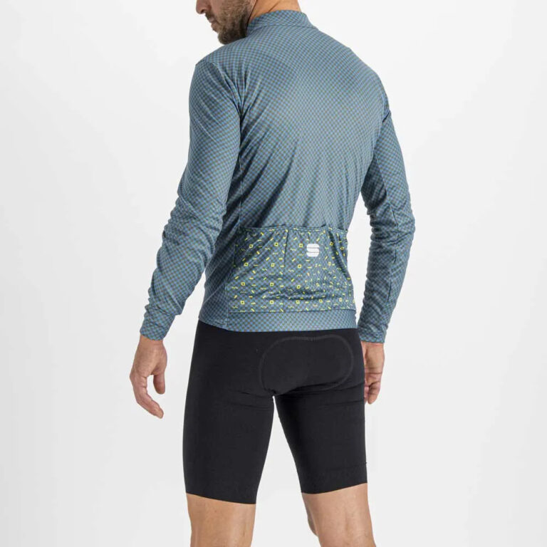 Sportful Checkmate Thermal Long Sleeve Jersey 2XL Blue / Black - Image 4