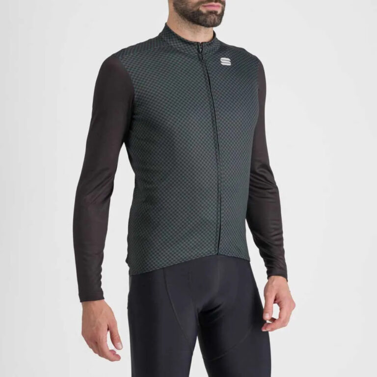 Sportful Checkmate Thermal Long Sleeve Jersey M Black Scarab - Image 3