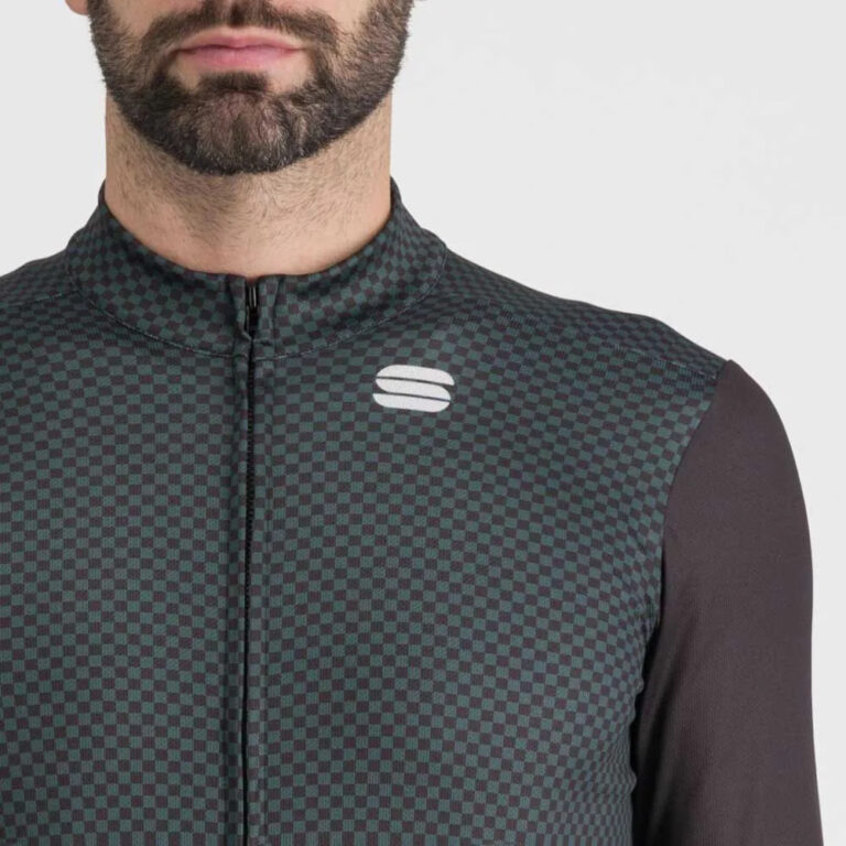 Sportful Checkmate Thermal Long Sleeve Jersey M Black Scarab - Image 4