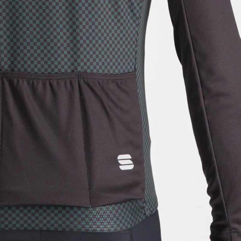 Sportful Checkmate Thermal Long Sleeve Jersey M Black Scarab - Image 5