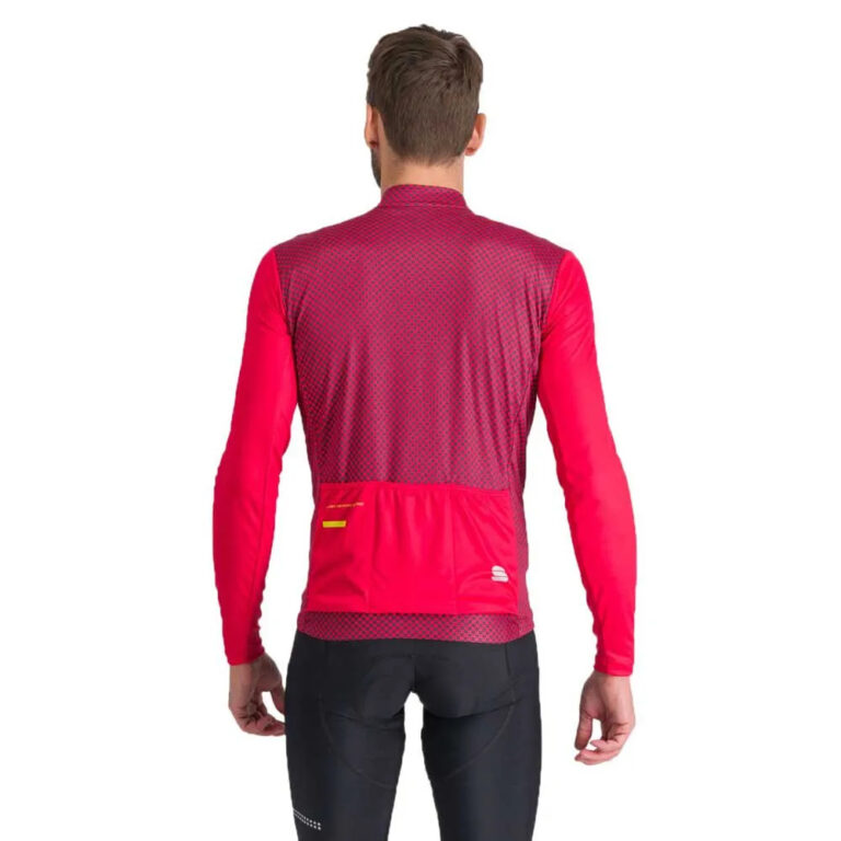 Sportful Checkmate Thermal Long Sleeve Jersey L Tango Red Nightshade - Image 2