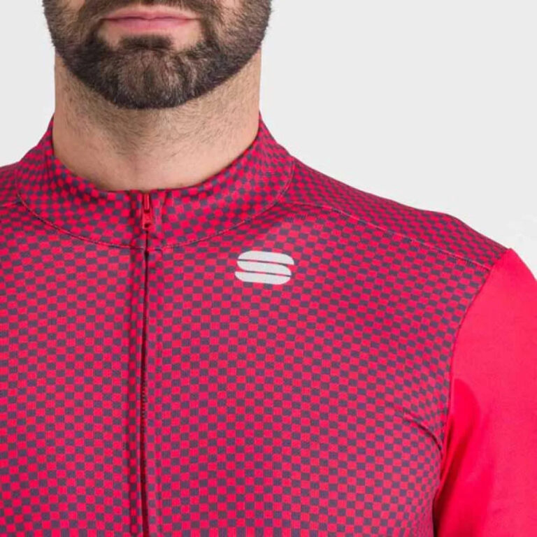 Sportful Checkmate Thermal Long Sleeve Jersey L Tango Red Nightshade - Image 4