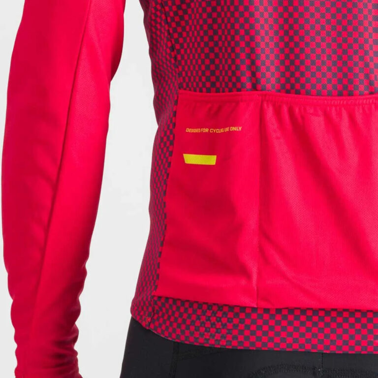 Sportful Checkmate Thermal Long Sleeve Jersey L Tango Red Nightshade - Image 5